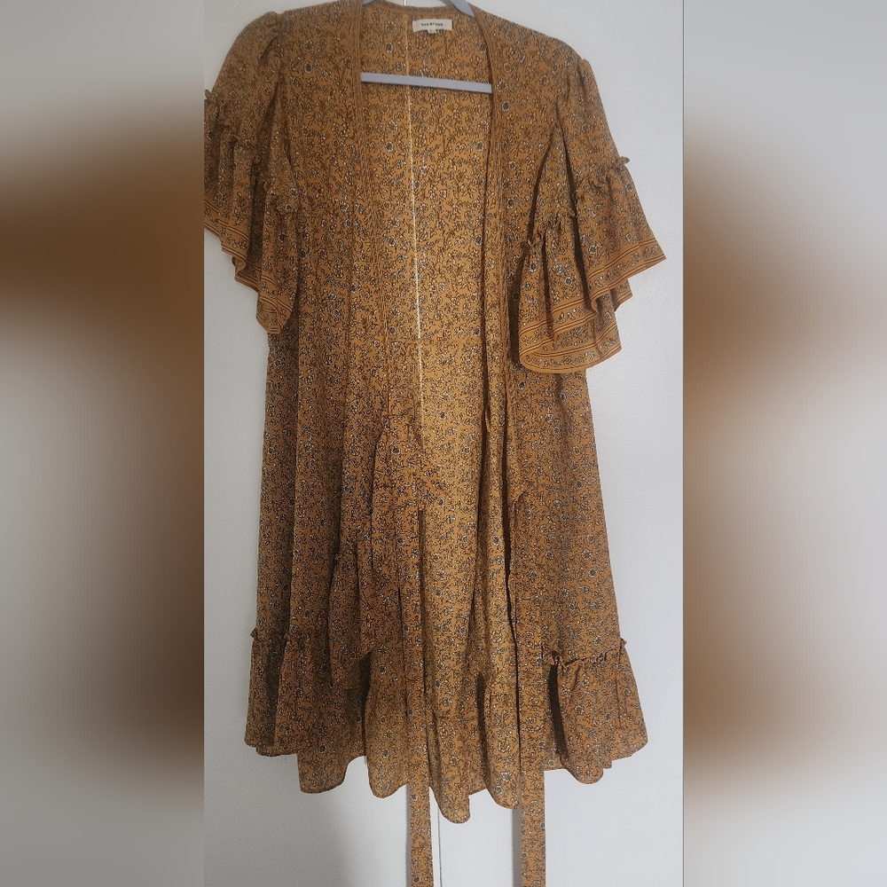 Max Studio Brown Tiered Ruffled Sundress